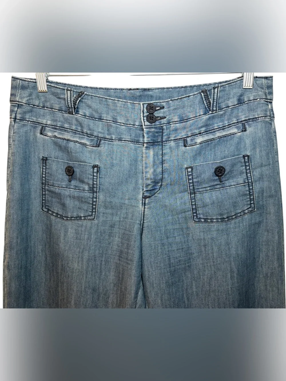 Pilcro and the Letterpress Flare High-Rise Jeans Size 31 Stacked Front Pockets